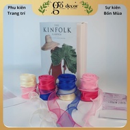 Fishtail wave border ribbon, 4CM 8 Meter plain chiffon ribbon to make bows, decorate gift boxes, dec