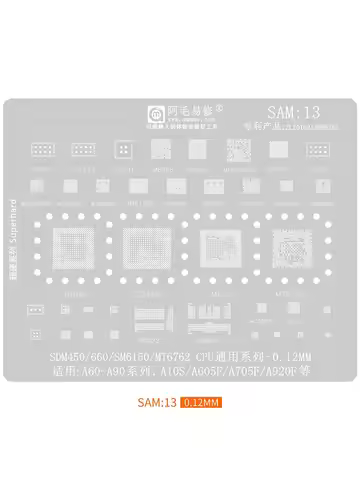 Amaoe BGA Reballing Stencil For Samsung A60 A90 SDM 450 660 SM6150 MT6762 CPU A10S A920F SDM450 660 