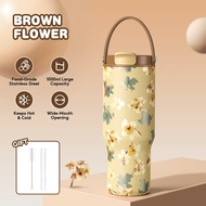 MODOFO 32oz Tumbler Thermos Bottle with Straw Aesthetic Tumbler Botol Air Aquaflask Tumbler Stainles