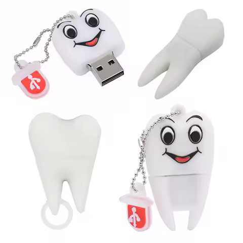 Cartoon Teeth Pen Drive 64GB Silicone Memory Stick 32GB Creative Gift USB Flash Drive 16GB Real Capa