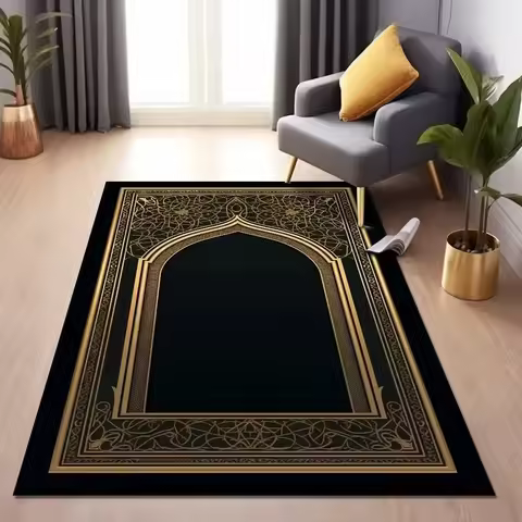Islamic Muslim Qibla Carpet Living Room Bedroom Lounge Bedside Floor Mat Home Decoration Water-Absor