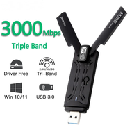 USB ไวไฟ6E อะแดปเตอร์การ์ดเนตเวิร์ค2.4G &amp; 5G &amp; 6GHz 3000Mbps USB 3.0ตัวรับสัญญาณ Wifi ดองเกิลสำหรับแล็ปท็อป/PC Windows 10 11ไดร์เวอร์ฟรี