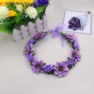 [BiuBiu] Baby Girls Crown Flower Wreath Hairband Kids Bridal Floral Headband Boutique
