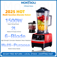 【Official Store】MONTROLI 2L+650ML Blender Heavy Duty 4500W Juicer Blender Mixer BPA Free Electric Hi