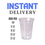 INSTANT DELIVERY - 1000PCS PLASTIC CUP TPP / CAWAN PLASTIK JUALAN PASAR 14OZ 16OZ 18OZ 20OZ 22OZ
