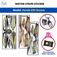 HONDA EX5 Dream Body Cover Set Stripe Sticker - Red / Black / White / Green / Blue / Gold Sticker Mo