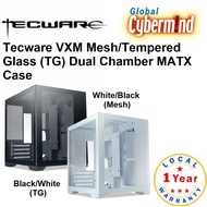 Tecware VXM Dual Chamber MATX Case [2 Color Options: Black or White &amp; 2 Types: TG or Mesh ] (Brought to you by Global Cybermind)