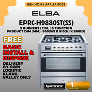 Elba Professional Range Cooker EPRC-H9880ST(SS) | 115L | 3.7KW | Safety Valve (FFD) | Sensor Touch W