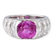 Chaumet White Gold, 5.20ct Pink Sapphire and Diamond Ring