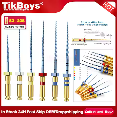 1 Box 25mm Root Canal File Endodontic TC Blue Files Nitinol File Dental Rotary Files Oral Tools Bend