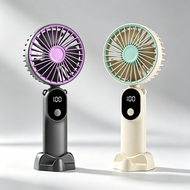 A52- (灰色)新款USB充電式小風扇 無線便攜小風扇 手持小風扇 Mini手持充電風扇 小風扇 迷你風扇 便攜風扇 迷你小風扇 手提風扇 掛頸風扇 迷你手提風扇 無線手提風扇 LED數顯掛脖風扇