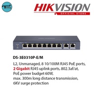 Hikvision POE DS-3E0310P-E/M SWITCH HUB POE 8port+2 UPLINK