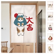 In stock Japanese style door curtain Kitchen Shade Curtain Cute Cat Door Curtain Partition Curtain Living Room Home Decoration Half Curtain Devil Felt Door Curtain One-Piece Door Curtain Cute Door Curtain Cat Door Curtain Long Curtain