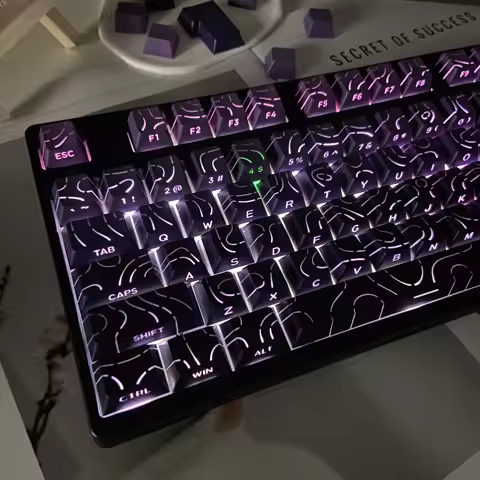 Line Gradient Side Shine Through Keycaps Cherry Profile PBT Custom Keycaps for 60% 65% 75% 96% 98% 1