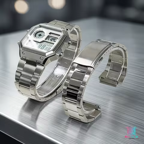 For Casio AE1200WH Watch Brushed Polished Bracelet Royale Mod 316L Stainless Steel Solid Watch Strap