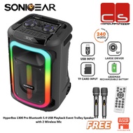 SonicGear HyperBox 1300 Pro Bluetooth 5.4 USB Playback Event Trolley Speaker with 2 Mic
