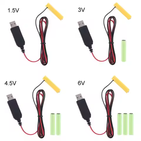 5V 2A USB Mains Convert to 4.5V AAA Battery Eliminator Replacement 3pcs 1.5V AAA LR03 Battery Power