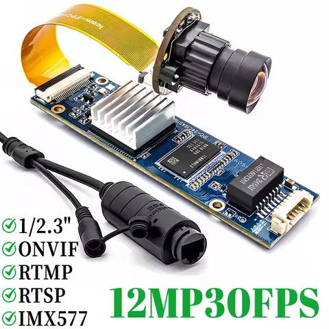 IMX577 12MP 30FPS IP Camera Module 1/2.3"CMOS Support RTSP RTMP Onvif H.265 With No Distortion Lens 