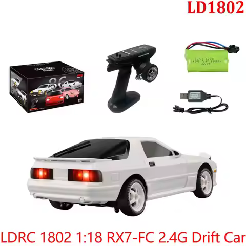 LDRC 1802 1:18 RX7-FC 2.4G Drift Remote Control Car with Gyroscope Metal Drive Shaft Suitable for Ad