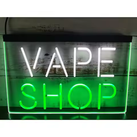Vape Shop Indoor Display Dual Color LED Neon Sign 2 Color Display