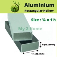3/4 x 1 1/2 Aluminium Rectangular Hollow/Bar Berongga Aluminium 长方通 -2ft/ 4ft/ 6ft/ 8ft My2Home