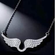 1pc Rhinestone Angel Wing Necklace, Anti-Fade Stainless Steel Jewelry, Freedom & Protection Meaning,