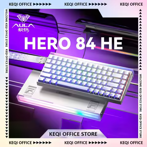 Aula Hero 84he Magnetic Switch Mechanical Keyboards Neon Light Box Rgb Wired Gaming Keyboard Custom 