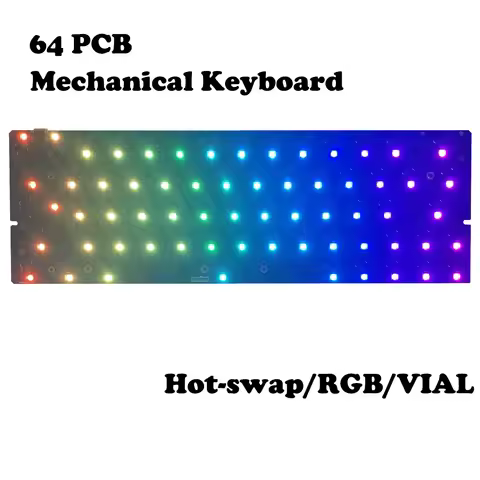 Hot-Swap 64RGB Mechainical Keyboard Custom PCB Compatibal With GH60 Wooting 60he RAKK PCB Kit option