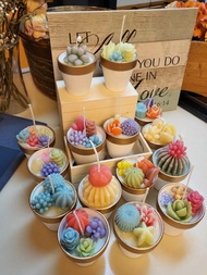 Bộ 9/10 khuôn nến silicon hình cây xương rồng hoa 3D, khuôn thạch cao xà phòng epoxy hình cây mọng n