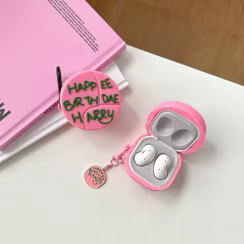 For Samsung Galaxy Buds 3 2 Pro Buds3 Live FE Earphone Case 3D Birthday Cake Silicone Cartoon Headph