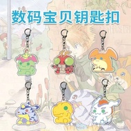 Digimon Agumon Animation Peripheral Acrylic Keychain Student School Bag Accessories Cute Couple Pend