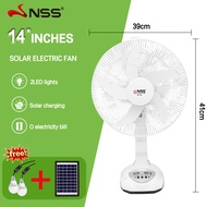 NSS Adjustable 8" Electric Fan Solar Power Rechargeable Fan Portable Rechargeable Solar Fan Electric
