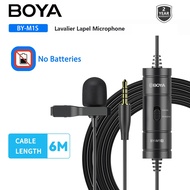BOYA BY-LM40 4m Lavalier Lapel USB Microphone BY-M1S BY-M1 Pro II 3.5mm Lavalier Microphone for Smartphone PC Camera Lapel Mic Recording Youtube Live Streaming
