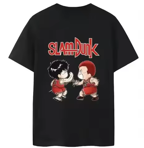 New Fashion Women SLAM DUNK Men T Shirt Outdoor Fun Cartoon Runny Sports Top Casual Print Oversized 