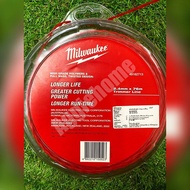 MILWAUKEE เอ็นตัดหญ้า รุ่น 49-16-2713 2.4มม.X 76ม. TRIMMER LIFE แบบเกลียว เอ็นเล็มหญ้า สายเอ็น สายไน