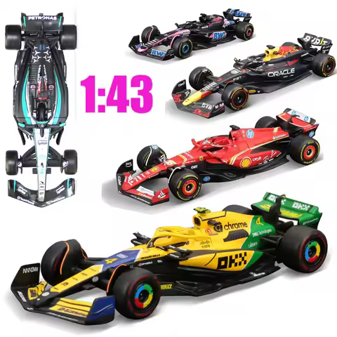 Bburago 1:43 F1 2023/2024 Ferrari SF24 #16 Modell Spielzeug Sammlung W15 NO44 Mercedes-AMG Model Car