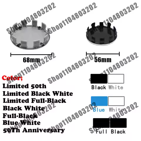4Pcs 56mm 68mm Car Wheel Center Hub Caps Cover For E87 E30 E36 E46 E90 E91 E92 F34 G20 E60 E61 G30 E