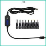 CRE Type C to 5 5x2 5mm Charging Wire With Digital Display 5V 9V 12V 15V 20V Adjustable with 8 Conne