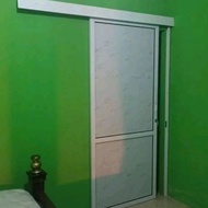 Pintu aluminium Sliding Geser Bahan ACP aluminium Composite Panel Rel