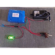 Diy battery combo, charger, battery indicator, switch, fully pre-connected charging jack 1s to 5s, 1