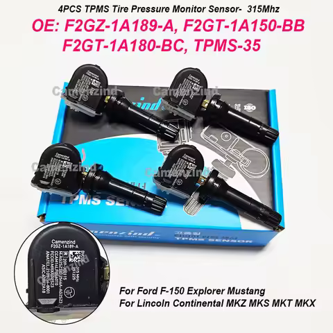 4x Programmed 315MHz TPMS F2GZ-1A189-A TPMS-35 F2GT-1A150-BB F2GT1A180BC For Lincoln MKX Nautilus Ma
