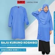 (Tiada Cekak) Baju Kurung Warna Koshibo Sekolah/School Uniform-Size 26-2XL/Blue/Green/Pink/Beige/Pur