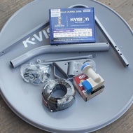 Paket Lengkap Parabola MNC Group K-Vision K2000 Cartenz Fullset Dish 75 LNB 102 dual output Kabel Re