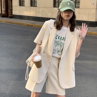 Single Piece/Suit 2024 Spring Thin Casual Loose Short-Sleeved Blazer Women's Blazer Shorts Two-Piece Suit 24.4.25