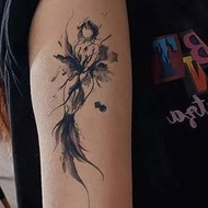 發2張【昭和美人魚】真實感半永久刺青圖案草本紋身貼仿真持久男