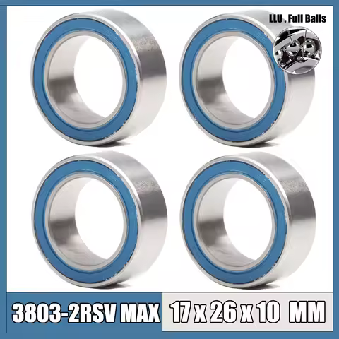 4Pcs 3803-2RS MAX Bearing 17*26*10 mm Double Row Full Balls Bicycle Suspension Pivot Repair Parts 38