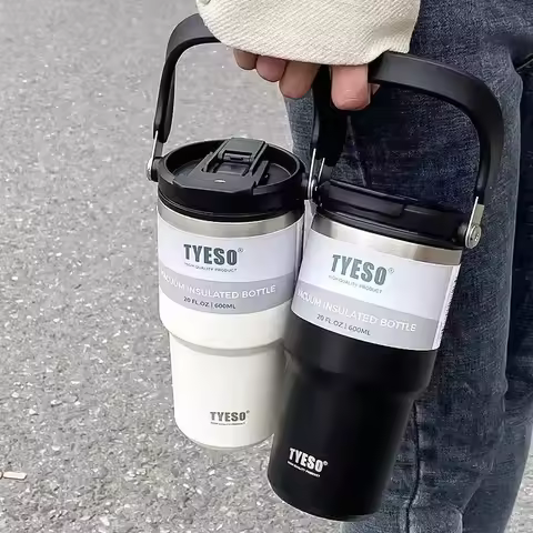 600ml Tyeso Tumbler Coffee Cup Stainless Steel Vacuum Thermal Insulated Iced Mug Cold Storage Large 