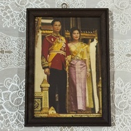 Photo Frame Of King Rama Ix Size 18x12cm Vintage Wooden