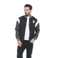 PLATINUM WORLD Jacket Varsity Full Bordir Outerwear Varsity Jacket Baseball Lengan Kulit Size / Ukur