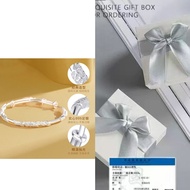 【Ship In 24H】银手链銀 手鏈 999 純銀 Minimalist Bracelet Beacelet Women Women Bracelet 【店铺热销】正品纯银999繁花似锦足银手镯女